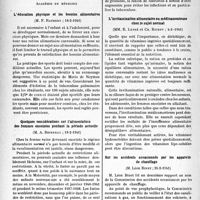 0817 - Page 814 - L'actualité scientifique. Les Sociétés Savantes. Paris. Académie de médecine. L’éducation physique et les besoins alimentaires, (18-2-1941) / Quelques considérations sur l’alimentation des femmes enceintes pendant la période actuelle, (18-2-1941) / L’invitamination alimentaire ou médicamenteuse chez le sujet normal, (4-3-1941) / Sur les accidents occasionnés par les appareils de chauffage, (25-2-1941)