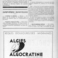 0844 - Page VII-841 - Mort du Docteur Paul Boudin / Dernières nouvelles / Académie de médecine / Faculté de médecine de Paris / Cours de pathologie médicale