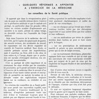 0848 - Page 845 - Propos du jour / Quelques reformes à apporter à l'exercice de la médecine. Les conseillers de la Santé publique