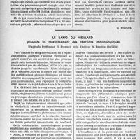 0901 - Page 898 - Travaux originaux. La clinique infantile au goût du jour. Tout lait de femme est-il rigoureusement adapté à la nutrition de l’enfant ?, d’après le Professeur G. Mouriquand. Quand cette adaptation du lait maternel se trouve en défaut ? / Le sang du vieillard. présente un ralentissement des réactions immunologique, d’après le Professeur R. Pierret et le Docteur A. Breton