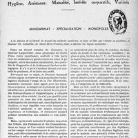 0908 - Page 905 - Partie professionnelle / Mandarinat - Spéclalisation - Monopoles