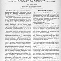 0915 - Page 912 - Chronique automobile. Utilisation de l'acétylène pour l'alimentation des moteurs automobiles, par Henri Petit