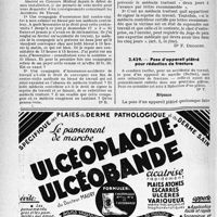 0925 - Page 922-XLVIII - Application des tarifs d’honoraires. Accidents du Travail. Opération à l’hôpital. Aide fournie par l'interne du service / Visites de contrôle. Reprise du travail / Pose d’appareil plâtré pour réduction de fracture