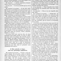 0989 - Page 986 - Travaux originaux. Faculté de médecine de Paris. Clinique des maladies mentales et de l'encéphale, (Présentations d’épileptiques, le 8 février 1941), par M. le Professeur Laignel-Lavastine, Rédigées par M. Lionel Vidart. État comitial avec déséquilibre mental chez un hérédo-syphilitique / État oniroïde et fugue chez une épileptique oligophrène