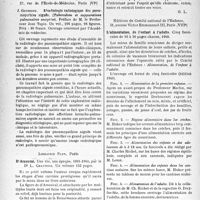 1001 - Page 998 - L'actualité scientifique. Les Livres. Séméiologie radiologique des pneumopathies aiguës, par J. Gourdou, Librairie Maloine, Paris (VIe) / D’Arsonval, par le Dr L. Chauvois, Librairie Plon, Paris / L’alimentation, de l’enfant à l’adulte, Editions du Comité national de l’Enfance, Paris (VIIIe)