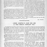 1005 - Page 1002 - Mouvement sanitaire & professionnel. Assurances sociales. Comment appliquer le délai de six mois aux prestations de l’assurance maladie. Les maladies dépendantes et indépendantes / L’ordre admettra-t-il dans son sein le vieux médecin n’exerçant plus ?