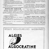 1028 - Page VII-1025 - Ligue médicale de défense professionnelle, « Le Sou Médical » / Assemblée générale ordinaire de 1941 / Mutualité familiale / Assemblée générale ordinaire de 1941 / Dernières nouvelles / Faculté de médecine de Paris / Chaire d'histoire de la médecine / Faculté de médecine de Paris