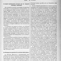1088 - Page 1083 - L'actualité scientifique. La presse. Le cancer expérimental provoqué par les composés chimiques organiques [(La Presse médicale, 29 mars 1941)] / Le drainage par aspiration des cavernes tuberculeuses [(Munch. Mediz, Wochenschrift, 18 avril 1941)]