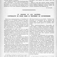 1125 - Page 1118 - La clinique au goût du jour. Traitement conservateur et non chirurgical de certaines formes d’occlusion intestinale. Leurs conséquences en stomatologie / Le soufre et les artères. L’hyposulfite de soude dans le traitement de l’hypertension