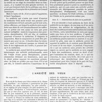 1132 - Page 1125 - Le code de déontologie médicale — sa valeur juridique, par M. Bernard Auger / L’anxiété des vieux