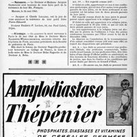 1154 - Page IX-1147 - Vacances gratuites pour un étudiant / Naissances / Nécrologie [Mme le Docteur Marie Nageotte-Wilbouchewitch] / A travers l’officiel / Statut des Juifs