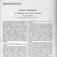 1160 - Page 1153 - Partie scientifique / Travaux originaux. Clinique chirurgicale. La torsion des hydro-salpinx, M. J. - P. Tourneux
