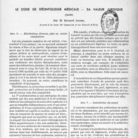 1172 - Page 1165 - Partie professionnelle / Le code de déontologie médicale - sa valeur juridique, (Suite). Rétributions diverses, plus ou moins clandestines, par M. Bernard Auger / Interdiction du cumul