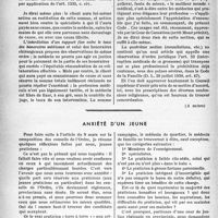 1175 - Page 1168 - Le code de déontologie médicale - sa valeur juridique, (Suite). Utilisation des travaux d’autrui / Anxiété d'un jeune