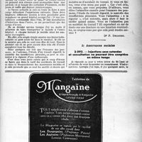 1188 - Page XLIII-1181 - Application des tarifs d’honoraires. Accidents du Travail. A propos du " coup d'écran " / Assurances sociales. Injections sous-cutanées et consultation ne peuvent être comptées en même temps