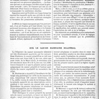 1209 - Page 1198 - Les rapports sexuels au cours de la grossesse, par Henri Vignes / Sur le cancer mammaire bilatéral