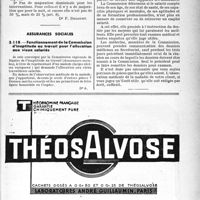 1230 - Page XLI-1219 - Application des tarifs d’honoraires. Accidents du travail. Majoration dominicale / Assurances sociales. Fonctionnement de la Commission d'inaptitude au travail pour l’allocation aux vieux salariés