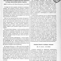 1256 - Page 1245 - L'actualité scientifique. Les Sociétés Savantes. Paris. Société médicale des hôpitaux de Paris. Trois observations de sclatique par hernie postérieure du disque intervertébral opérées et guéries, (14-2-1941) / Névralgie sclatique par hernie discale postérieure ; sur le danger des redressements forcés, (14-2-1941) / Sclatique discale et sclatique commune, (14-2-1941)