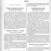 1303 - Page 1292 - L’actualité scientifique. Les sociétés savantes. Paris. Académie de médecine. Résultats de l’enclouage du col du fémur pour fractures cervicales vraies, (29-4-1941) / Déséquilibres alimentaires et vitamines, (29-4-1941) / Les résultats de la radiothérapie dans la maladie de Hodgkin, (22-4-1941) / Le rôle dans le présent et l’avenir, des laboratoires de recherches, (6-5-1941) / Elimination de l’urée et équilibre acido-base (M. Leyritz ;, (13-5-1941)