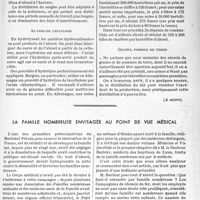 1314 - Page 1303 - Chronique automobile. L’alcool : production, vente, dénaturation, par M. Henry Petit. Le sorgho / Alcool de cellulose / Grains, pommes de terre / La famille nombreuse envisagée au point de vue médical