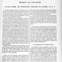 1348 - Page 1337 - Partie professionnelle / Bulletin de l’Actualité. Va-t-on limiter les honoraires médicaux en matière d'A. S. ?. La disparition de l’entente directe