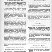1383 - Page 1372 - L'actualité scientifique. Les Livres. Les Vitamines, par Suzanne Gallot, Presses Universitaires de France, Paris 1941 / Viennent de paraître, Collection « Que sais-je ? », Les Presses universitaires de France / L’année médicale pratique, R. Lépine, éditeur, Paris, XXe année, édition 1941, publiée sous la direction de C. Llan, professeur agrégé, médecin de l’Hôpital Tenon. Préface de Professeur E. Sergent. Un vol. in-16 couronne, 600 pages. Prix : 42 francs / Leçons du cours de perfectionnement des sages-femmes, par MM. J. Andérodias, Paul Balard, MM. J. Boisserie-Lacroix et G. Pery, Librairie Mollat, Bordeaux, (février 1939) / Votre voiture électrique, par Jean Desor, Editions Paul Martial, Paris (XVIIe)