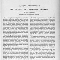 1412 - Page 1401 - Partie scientifique / Clinique chirurgicale. Les ruptures de l’hydrocèle vaginale, M. J. P. Tourneux
