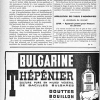 1435 - Page 1424-XXXVIII - Accidents du travail. Soins donnés aux civils français, occupés par les Allemands, victimes d'accidents du travail / Application des tarifs d’honoraires. Accidents du travail. Appareil plâtré pour fracture du péroné