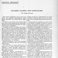 1452 - Page 1441 - Partie scientifique / Travaux originaux. Escarres sacrées post-opératoires, par George Pascalis