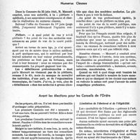 1461 - Page 1450 - Libres opinions. Numerus Clausus / Avant les élections pour les Conseils de l'Ordre