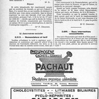 1465 - Page 1454-XXVIII - Application des tarifs d’honoraires. Accidents du travail. Hématocèle ; récidive / Assurances sociales. Nomenclature et tarif / Deux interventions concomitantes