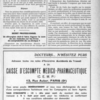 1470 - Page XXXIII-1459 - Questions diverses. Conditions du droit à la solde mensuelle / Secret professionnel. Un chirurgien doit-il faire figurer le nom de ses malades sur les livres de comptabilité de sa clinique ?