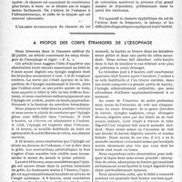 1487 - Page 1476 - Chancre du col de l’utérus, par M. Georges Boudin / A propos des corps étrangers de l’oesophage