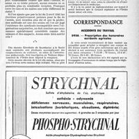 1504 - Page XXXV-1493 - Toujours les Assurances sociales. — Nomination d’un nouveau conseiller juridique auprès du Conseil supérieur de l’Ordre. — Secret professionnel et déclaration des causes de décès. – Médecins et notaires. — Médecins et avocats. — L’inscription des remplaçants au tableau / Correspondance / Accidents du travail. Prescription des honoraires accidents agricoles
