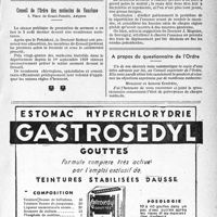 1518 - Page IX-1507 - Nécrologie [Docteurs Henri Mayet, Fernand Landolt, Henri Lagrange, Joseph Bouquier, Eugène-Debu] / Conseil de l’Ordre des médecins de Vaucluse / La répartition de l’essence / A propos du questionnaire de l'Ordre