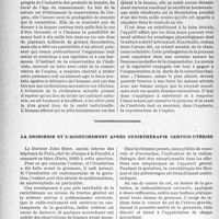 1565 - Page 1554 - L’anorexie sexuelle et les maladies de la cinquantaine chez l’homme, par le Docteur E. Brlau / La grossesse et l’accouchement après curiethérapie cervico-utérine