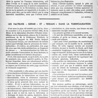 1647 - Page 1636 - Travaux originaux. La clinique au goût du jour. A propos de l’hérédo-tuberculose. Réponse aux objections de M. Hervouet, par Auguste Lumière / Les facteurs « germe » et « terrain » dans la tuberculisation [Dr Hamant]