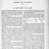 1652 - Page 1641 - Partie Professionnelle / Bulletin de l’Actualité. Le relèvement des tarifs