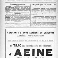 1675 - Page 1664-VI - A nos abonnés / Renseignements / Dernières nouvelles / Académie de médecine / Clinique des maladies mentales