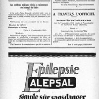 1677 - Page 1666-X - Nécrologie [Docteur A. Hagen, Professeur Jean Demoor, Docteur Raoul Anthony, Docteur Lucien Drapier] / Les certificats médicaux relatifs au rationnement sont exempts de timbre / A travers l’officiel / secrétariat d’État à la Famille et à la Santé