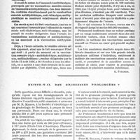 1689 - Page 1678 - Travaux originaux. L’immunologie au goût du jour. Les avantages des substances adjuvantes et stimulantes de l’immunité pour la préparation des sérums et vaccins, d’après M. G. Ramon. Efficacité accrue des sérums. Accidents sériques réduits [G. Fischer] / Existe-t-il des grossesses prolongées ?