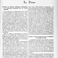 1692 - Page 1681 - L'actualité scientifique. La Presse. Résultats du dépistage radiologique systématique de la tuberculose pulmonaire chez les jeunes chômeurs [(La Presse Médicale, 17 mai 1941)] / L’infarctus du myocarde [(La Médecine, mai 1941)] / Pratique de l’électro-coagulation dans 16 traitement des métrites cervicales [(Journal des Praticiens, mai-juin 1941)]