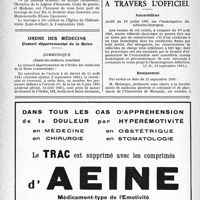 1719 - Page 1706-VIII - Mariages / Ordre des médecins. Conseil départemental de la Seine / A travers l’officiel / Automobilisme