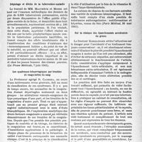 1736 - Page 1723 - L’actualité scientifique. La Presse. Dépistage et déclin de la tuberculose-maladie [(La Presse Médicale, 7 juin 1941)] / Les syndromes hémorragiques par troubles de coagulation du sang [(Paris Médical, 20 mai 1941)] / Sur la clinique des épanchements accidentels du genou [(Munch. Mediz Wochens, 11 avril 1941)]