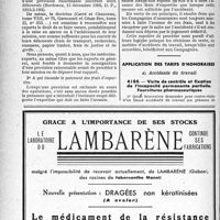 1761 - Page 1748-LVIII - Accidents du travail. Frais et honoraires d’expertise en matière d’accidents du travail / Application des tarifs d’honoraires. Accidents du travail. Visite de contrôle et fixation de l'incapacité permanente partielle. Fournitures pharmaceutiques