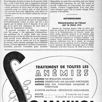 1764 - Page LXI-1751 - Application des tarifs d’honoraires. Accidents du travail. Autohémo — « Tentative » d’intervention — Appareillage provisoire / Automobilisme. Déshydratation de l’Alcool par la chaux vive