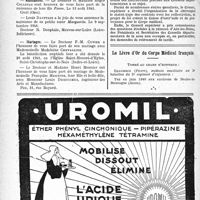 1771 - Page 1758-VIII - Ligue nationale français contre le péril vénérien / Association de la Presse Médicale français / Naissances / Mariages / Ordre national des médecins / Le Livre d’Or du Corps Médical français