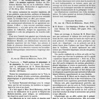1789 - Page 1776 - L’actualité scientifique. Les Livres. Les thrombo-phlébites dites « par effort » du membre supérieur, par Cl. Olivier et L. Léger, Masson et Cie, éditeurs / Traité pratique de phonologie et de phonlatrie, par J. Tarneaud, Librairie Maloine, Paris / Les hépatiques, par M. E. Binet, Librairie Maloine, Paris