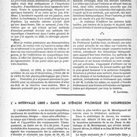 1829 - Page 1816 - Considérations sur l’entorse. Un exposé de Professeur Leriche / L’« intervalle libre » dans la sténose pylorique du nourrisson