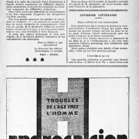 1914 - Page XIII-1901 - Ordre des Médecins de la Seine / Comité Sanitaire de la Région Parisienne / Courrier littéraire